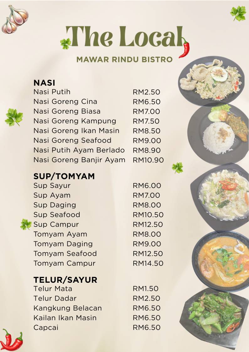 MAWAR RINDU BISTRO меню