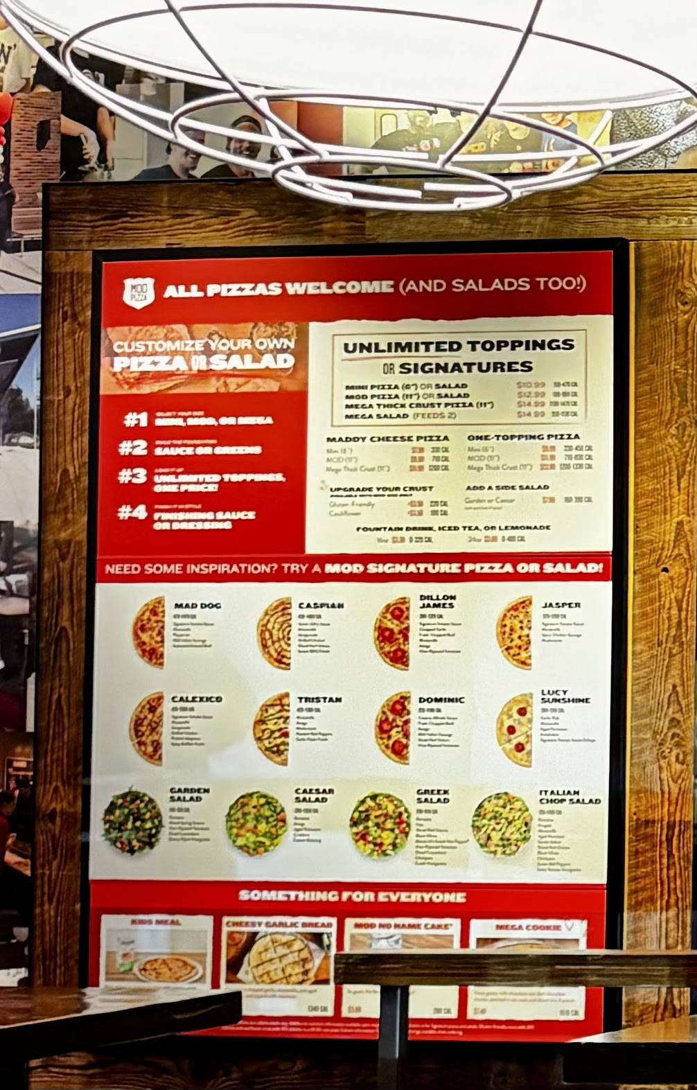 MOD Pizza меню