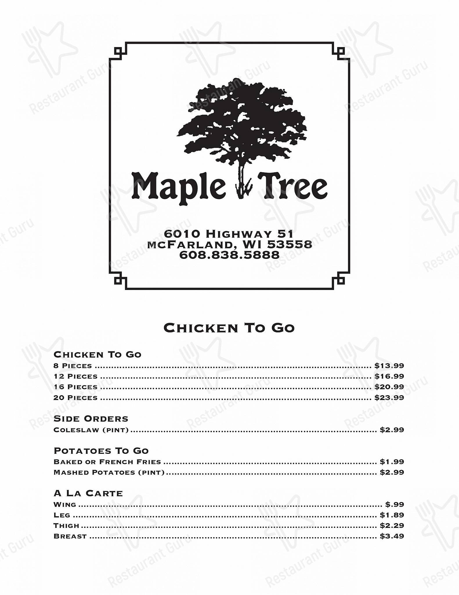 Maple Tree Supper Club в Маке-Фарленде - Ночное меню