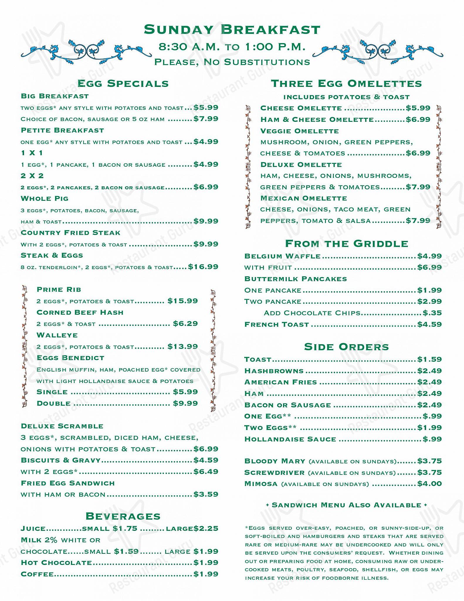 Maple Tree Supper Club в Маке-Фарленде - Ночное меню