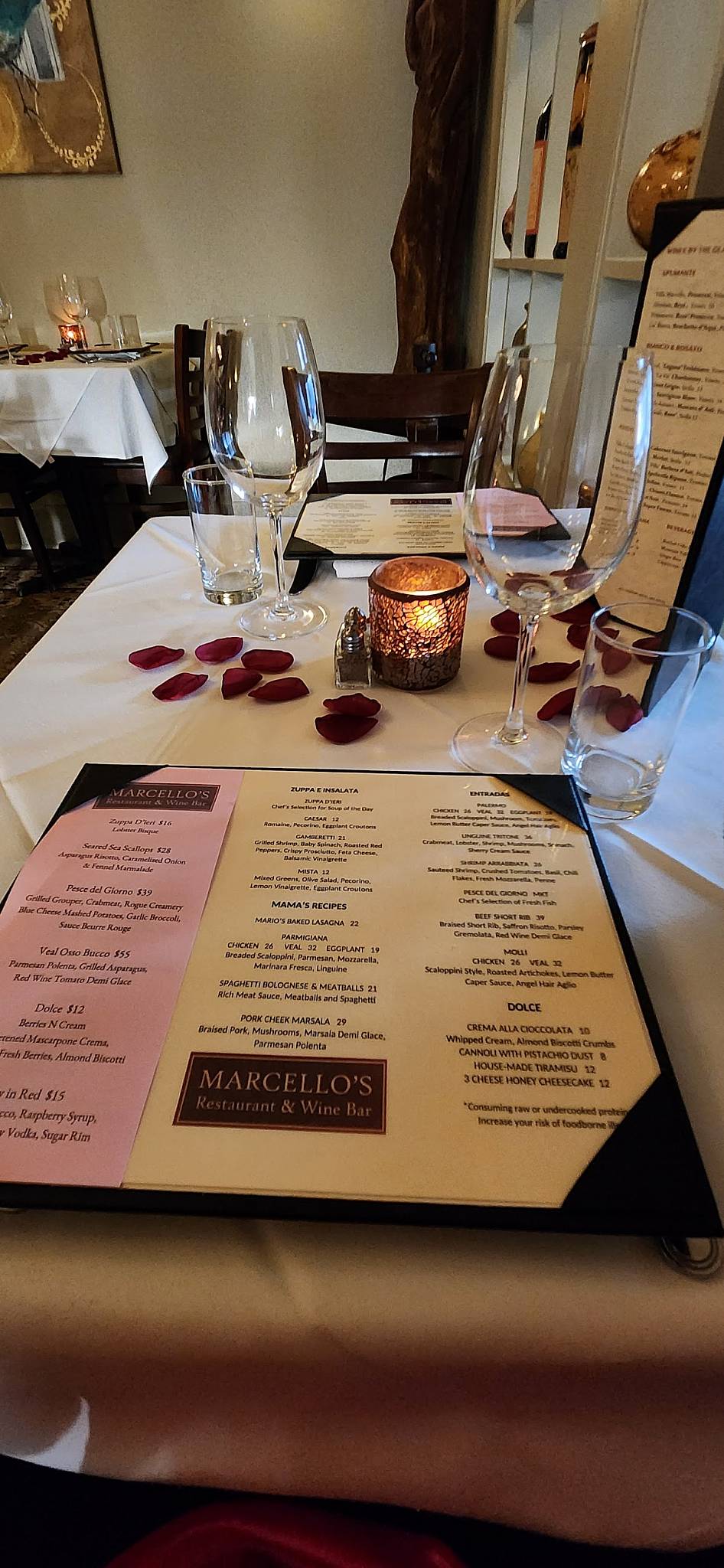 Marcello's меню