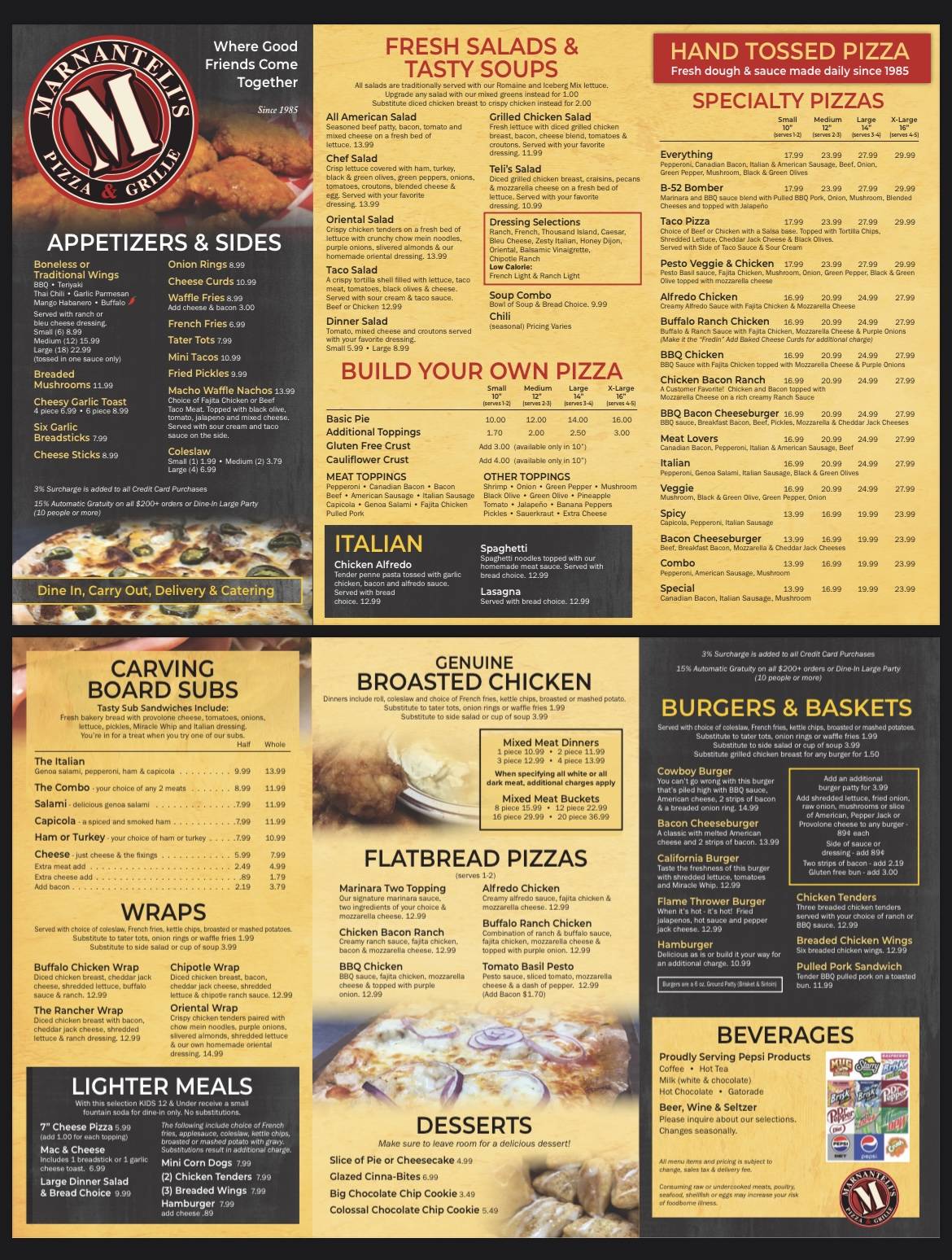 Marnanteli's Pizza & Grille меню