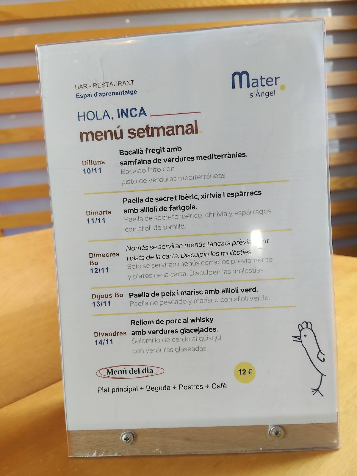 Mater s'Àngel меню