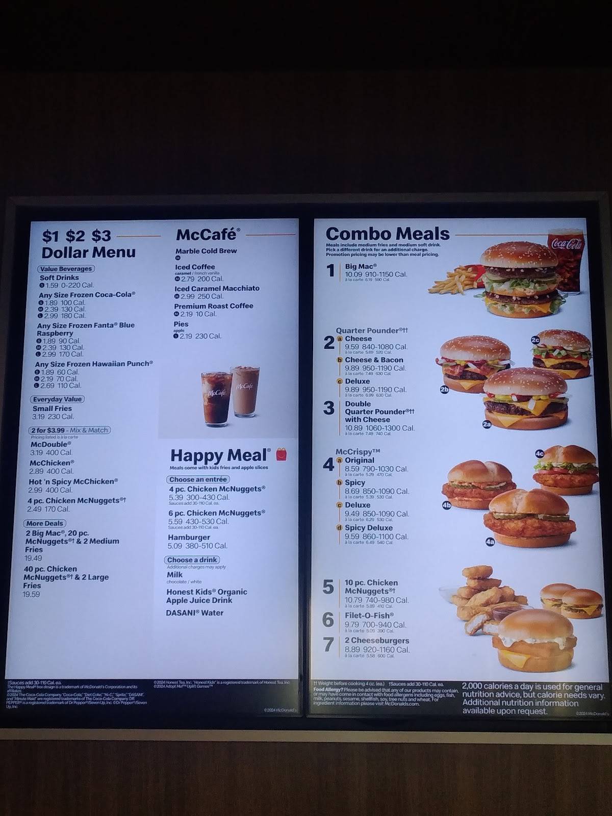 McDonald's меню