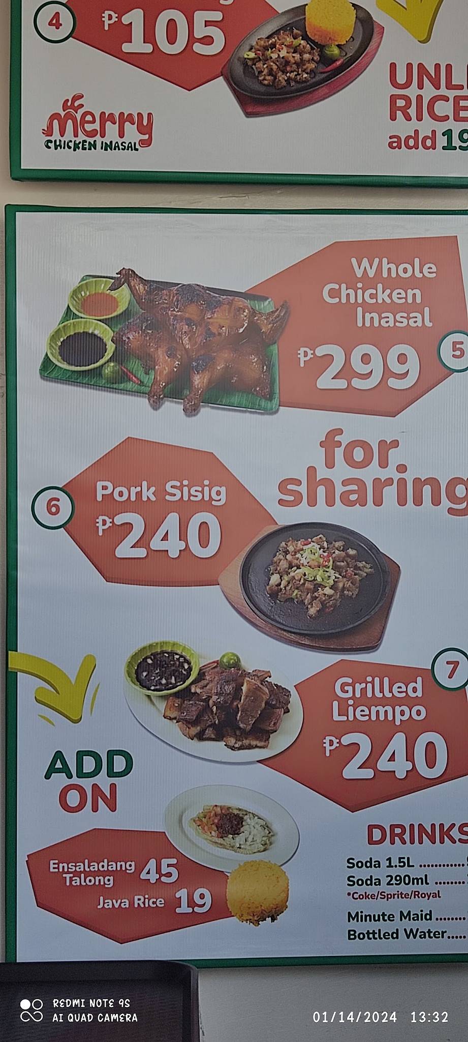 Merry Chicken Inasal меню