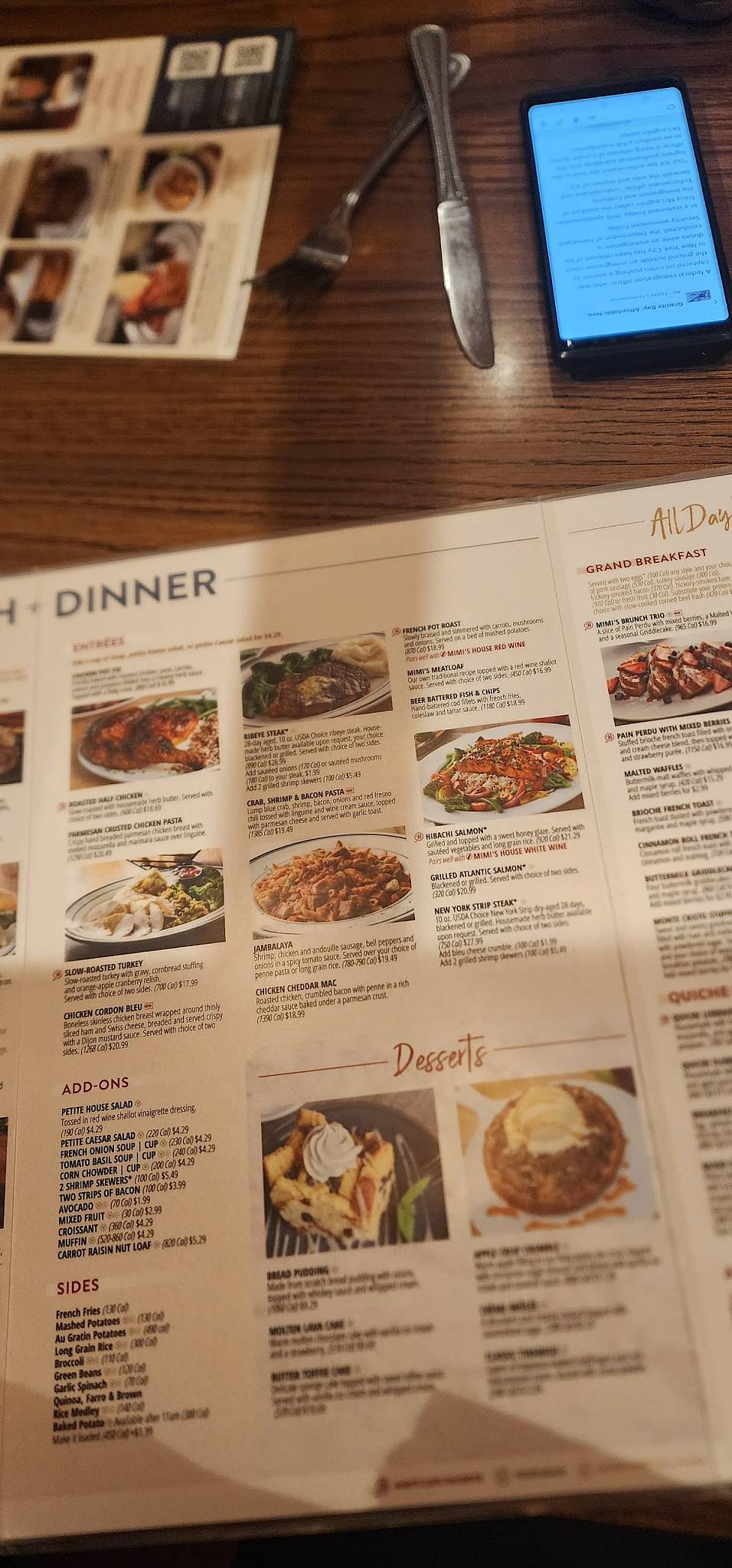 Mimi's Cafe меню