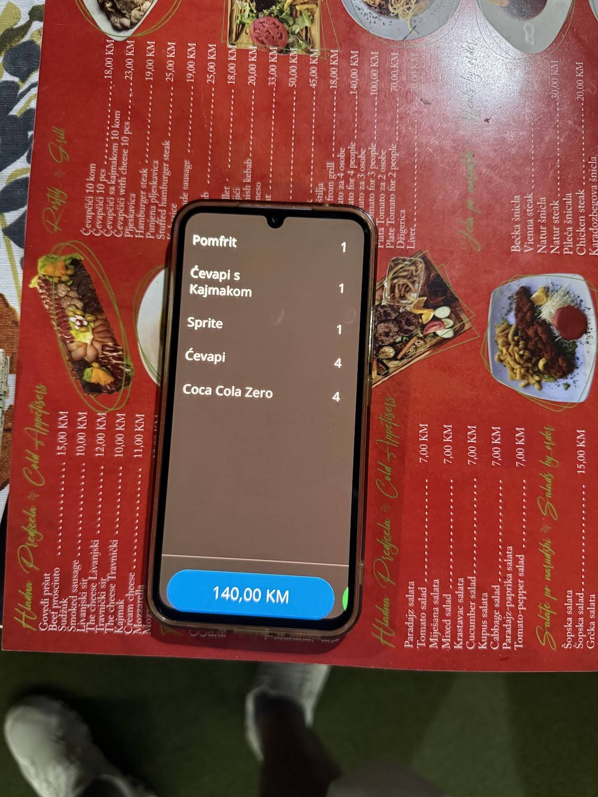 Restoran Tomato меню