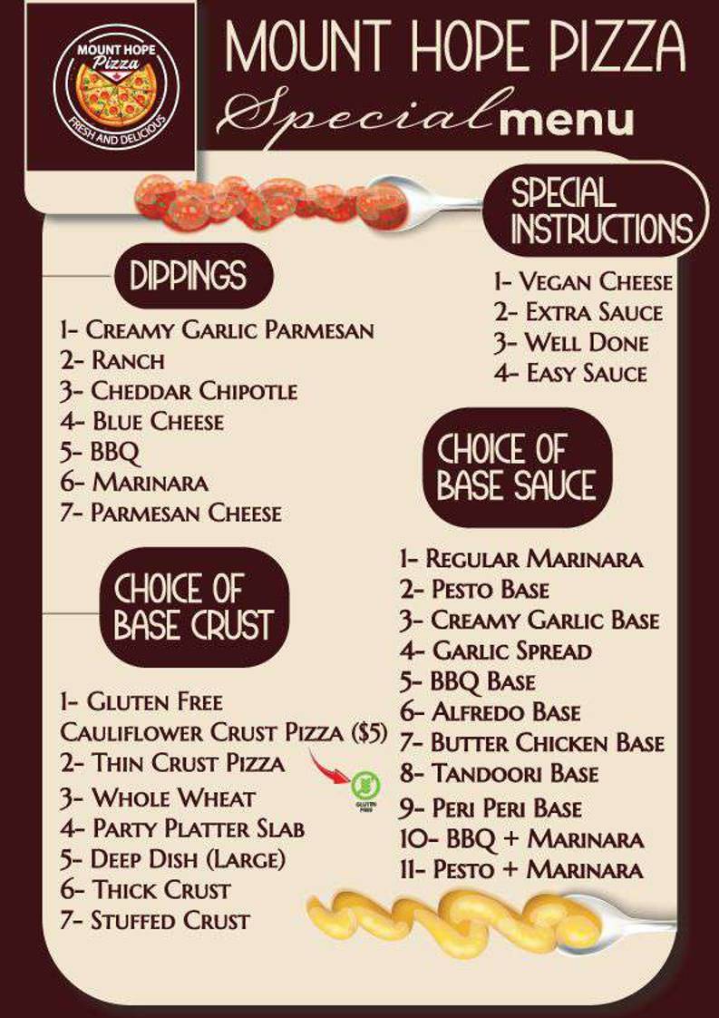 Mount Hope Pizza & Wings меню