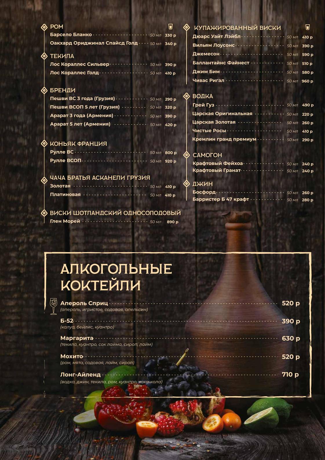 Нани Джорджовани меню