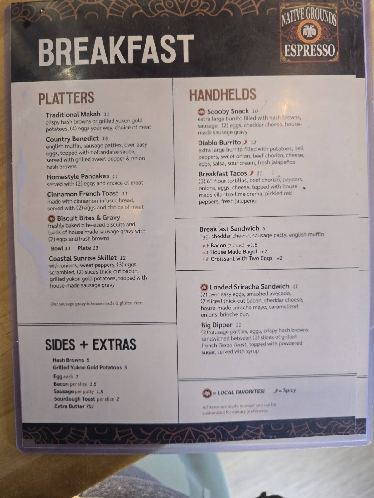 Native Grounds Espresso меню