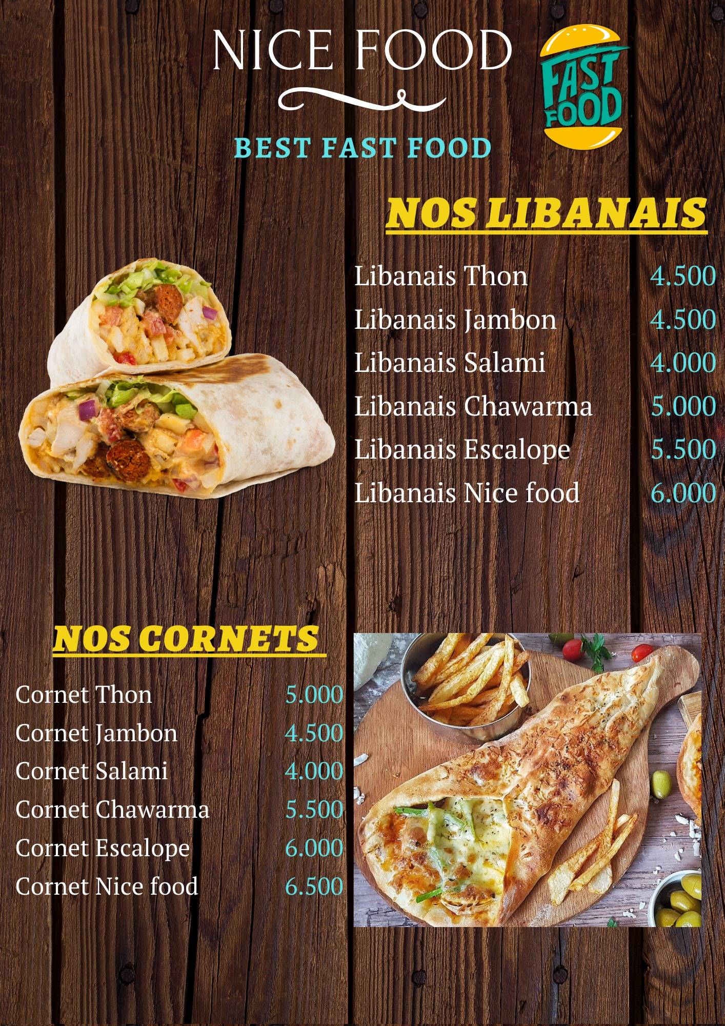 Nice Food sousse меню