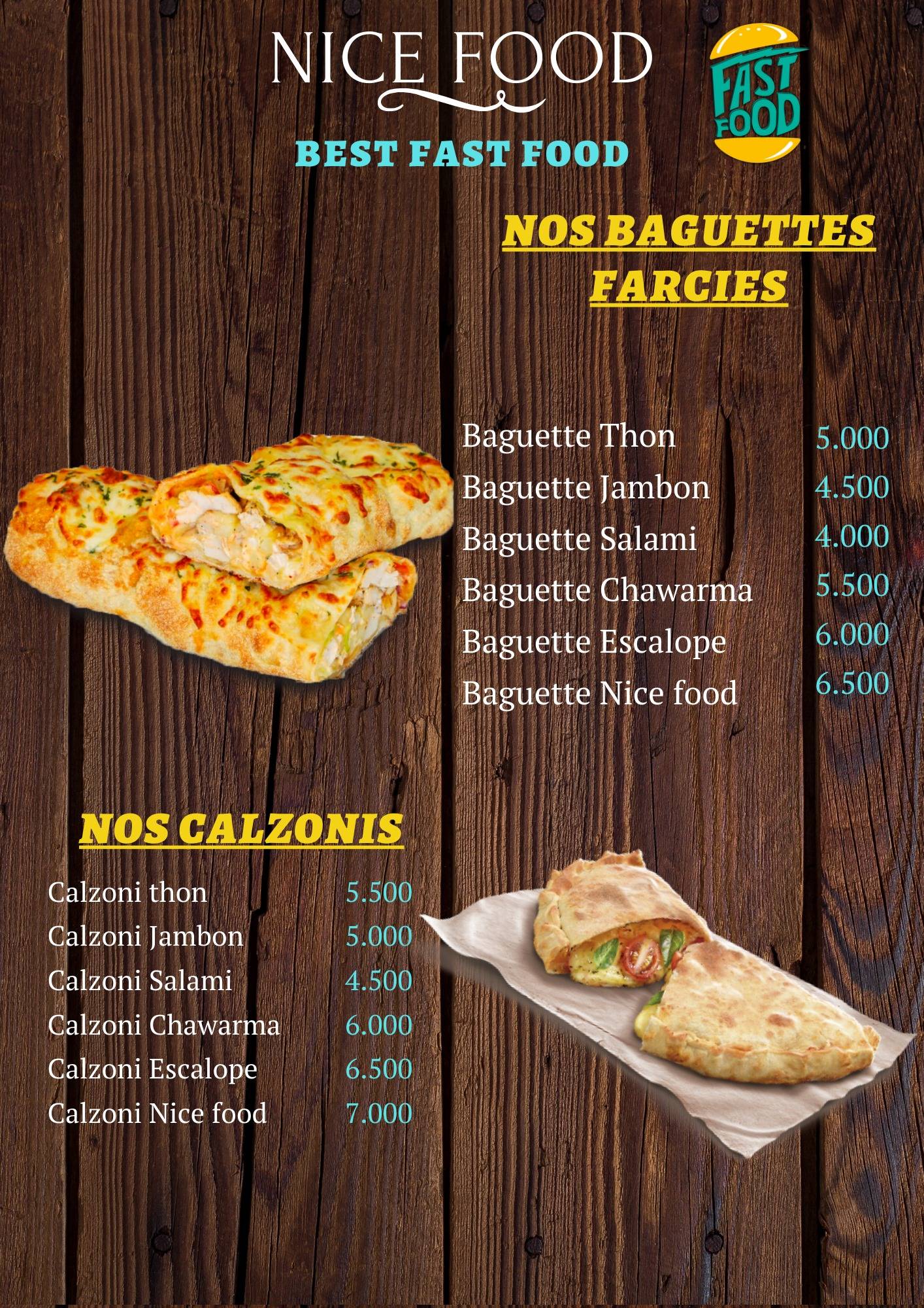 Nice Food sousse меню