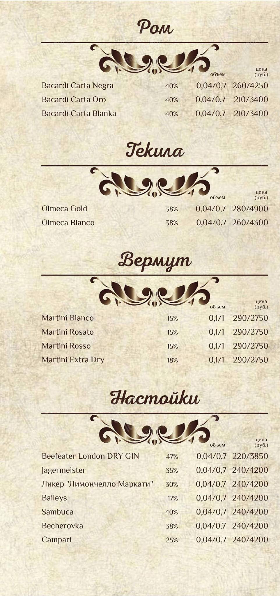 Breakfast Menu ресторана Балканский дворик