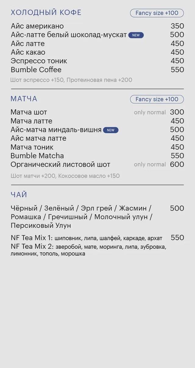 Nothing Fancy меню