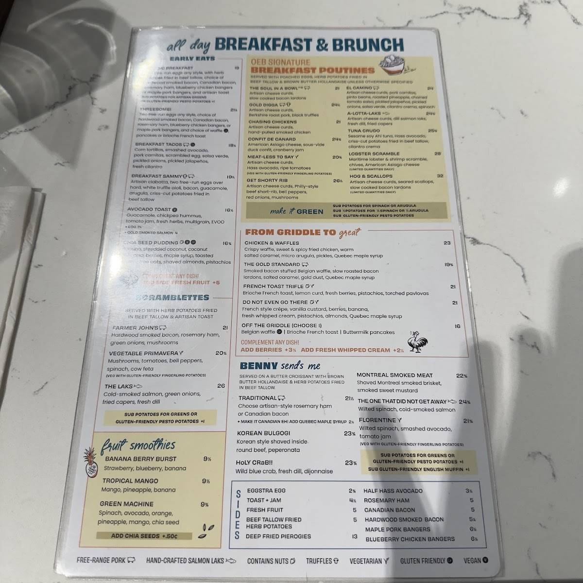OEB Breakfast Co. меню