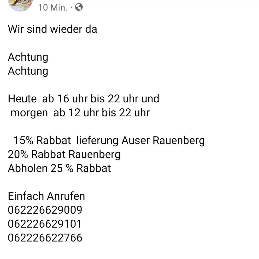 Oggi Rauenberg меню