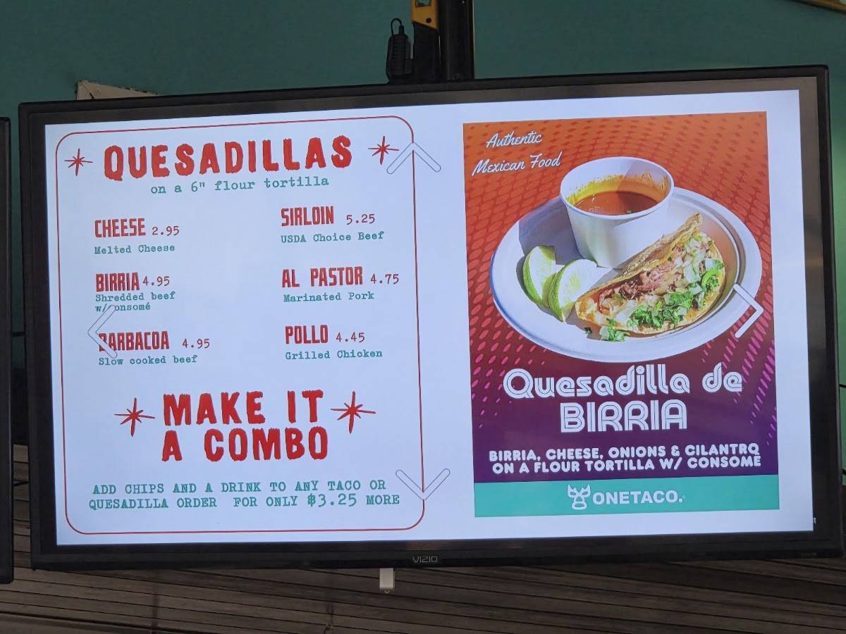OneTaco Taqueria @ Research Blvd меню