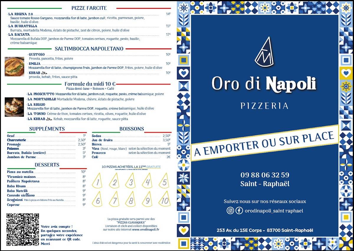 Oro di Napoli Saint-Raphaël меню