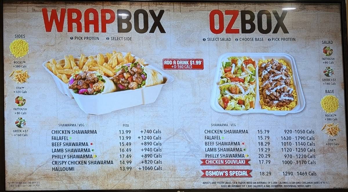 Osmow's Shawarma меню