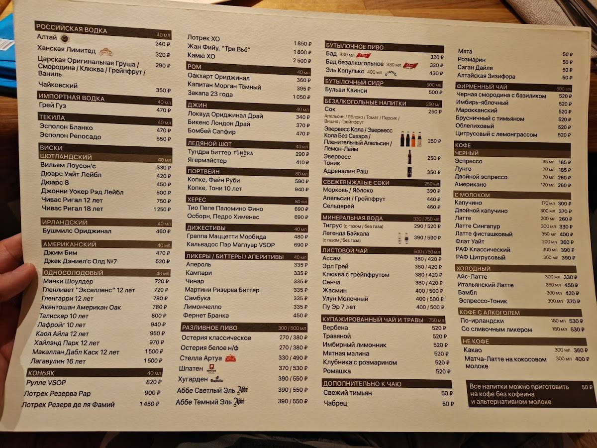 Osteria Mario меню