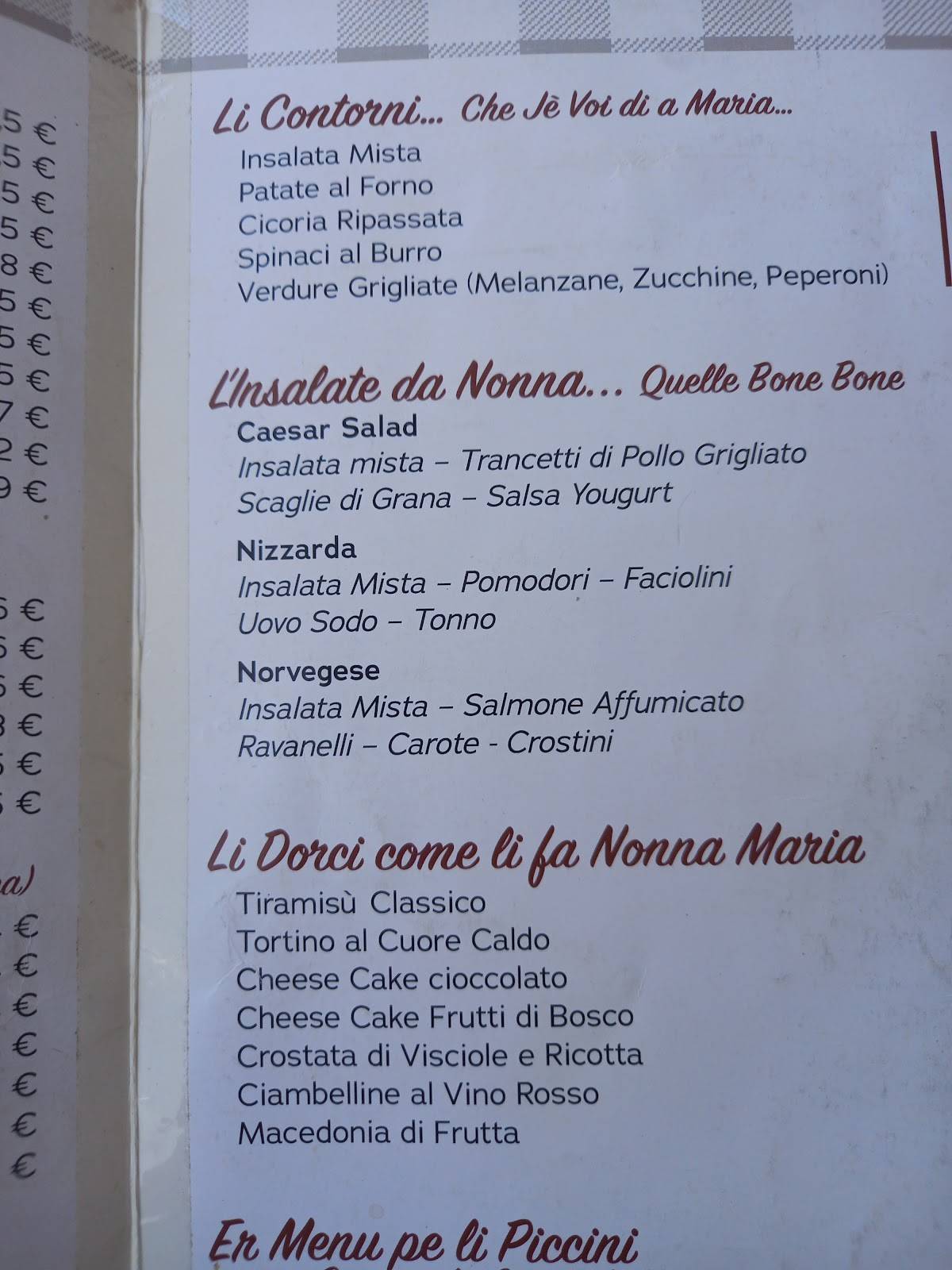 Da Nonna Maria San Giovanni меню