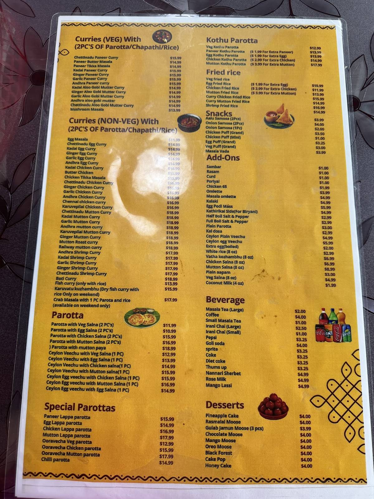 PAROTTA EXPRESS меню