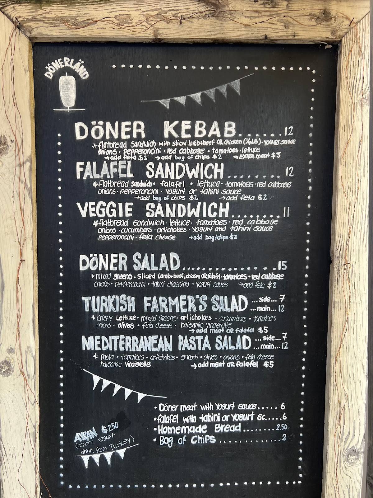 PDX Dönerländ Food Cart меню