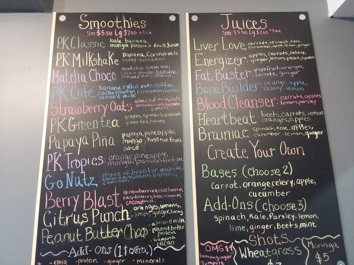 PK Blendz Juice Bar меню