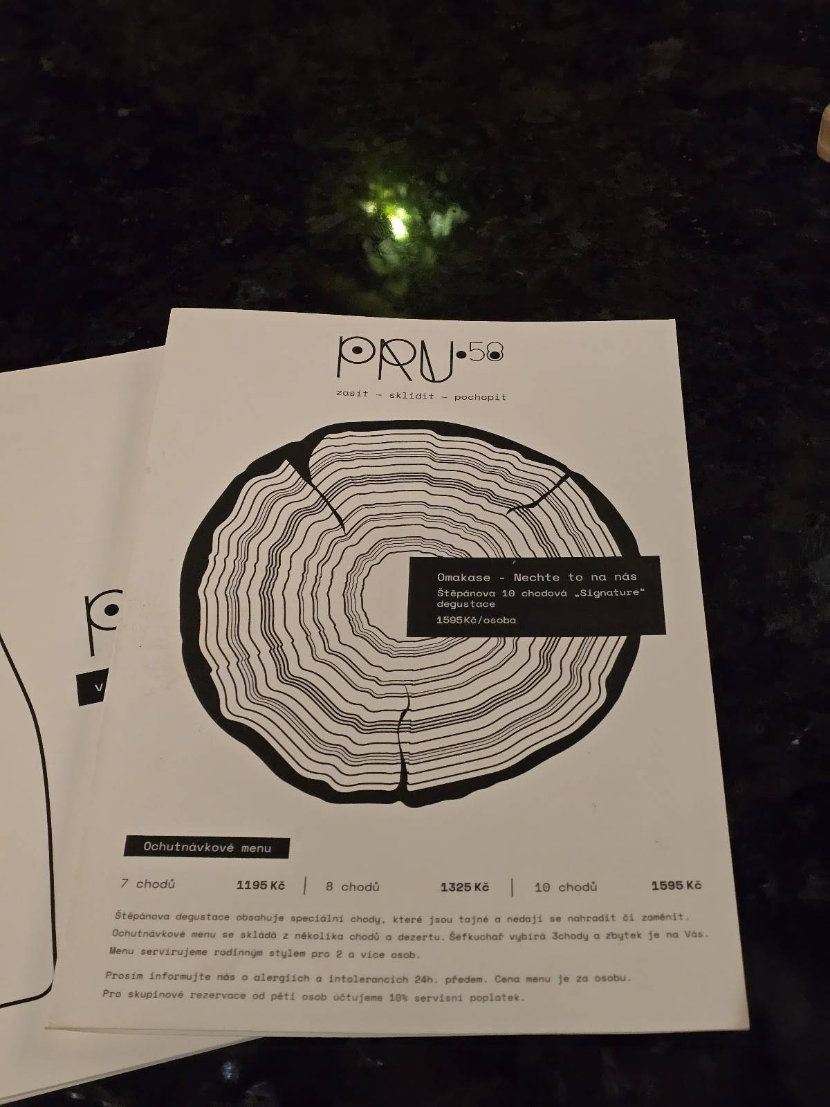PRU58 меню