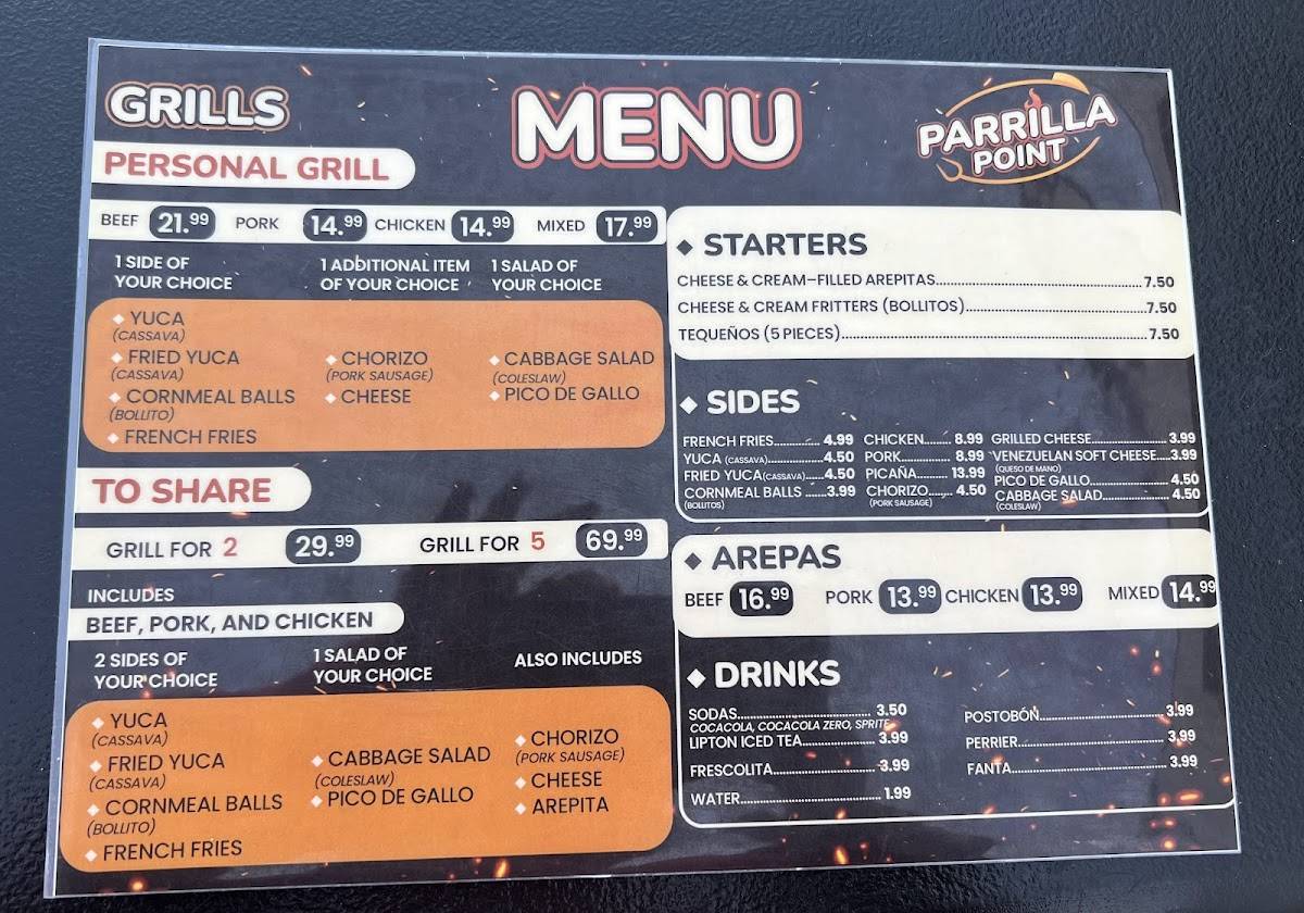Parrilla Point меню
