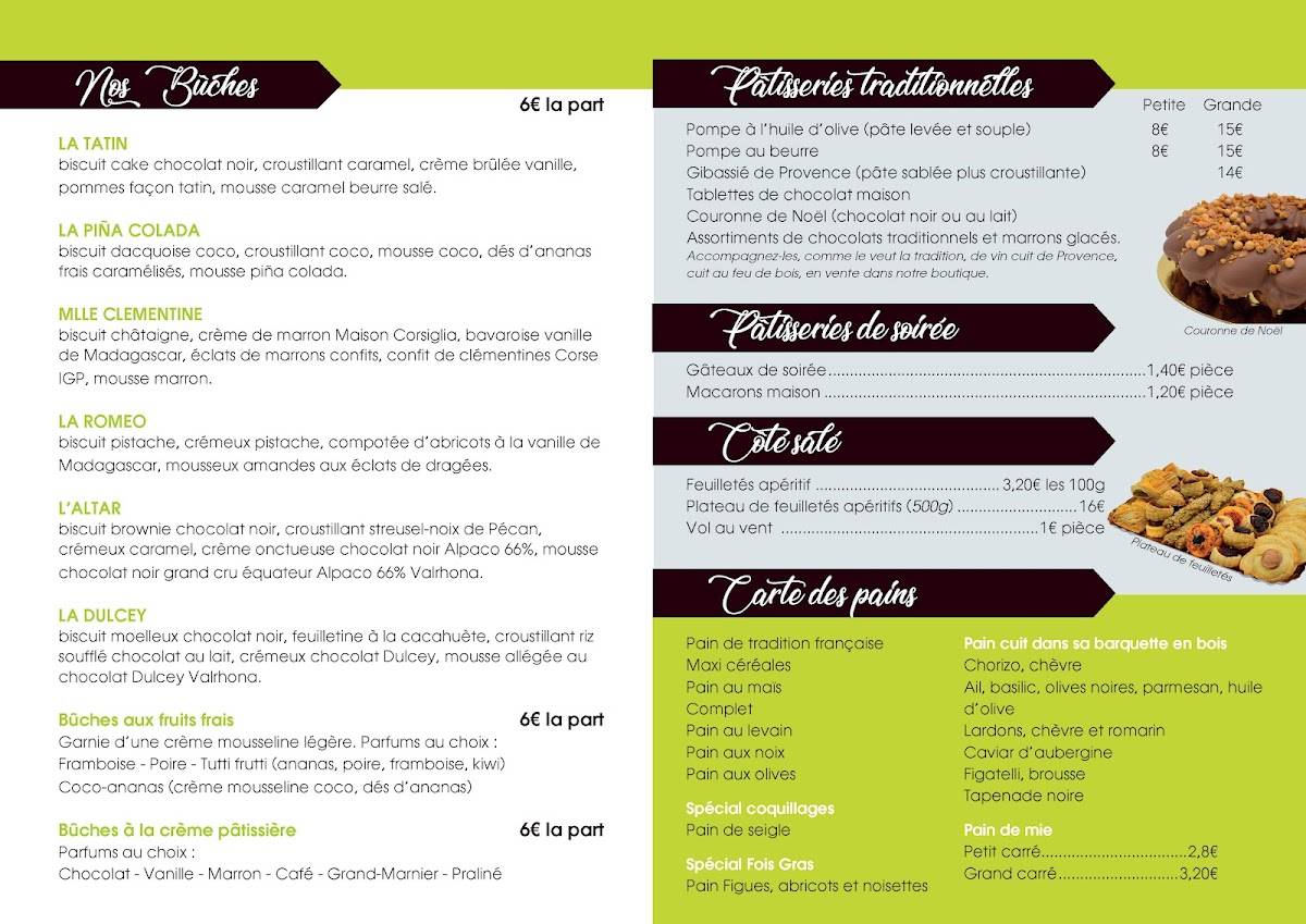 Pâtisserie Marc Favalessa меню