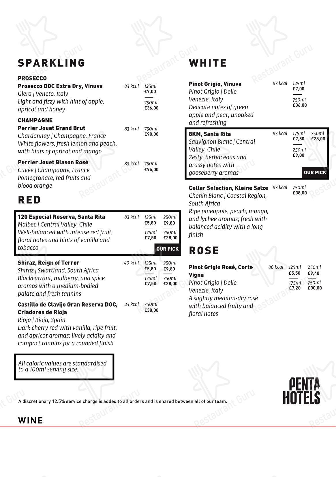 Pentahotel Reading в Рединге - Ночное меню