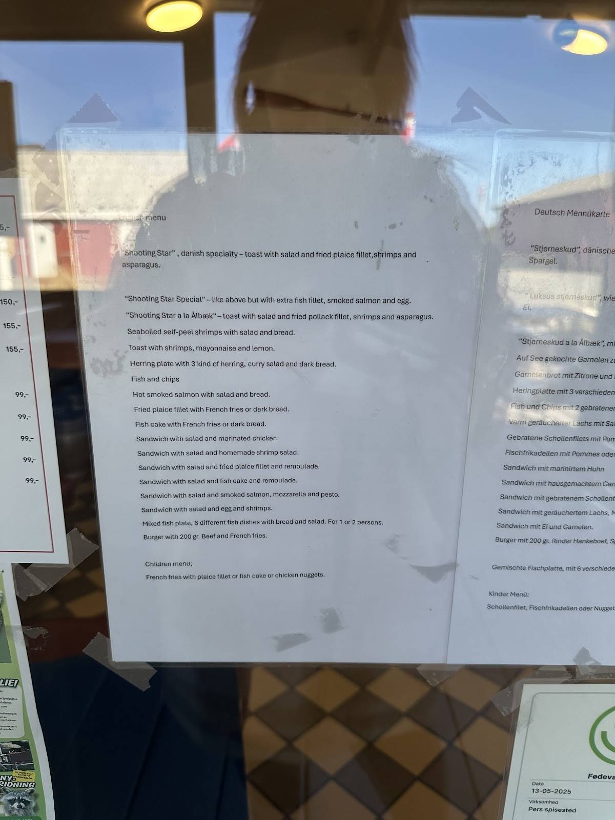 Pers spisested Ålbæk меню