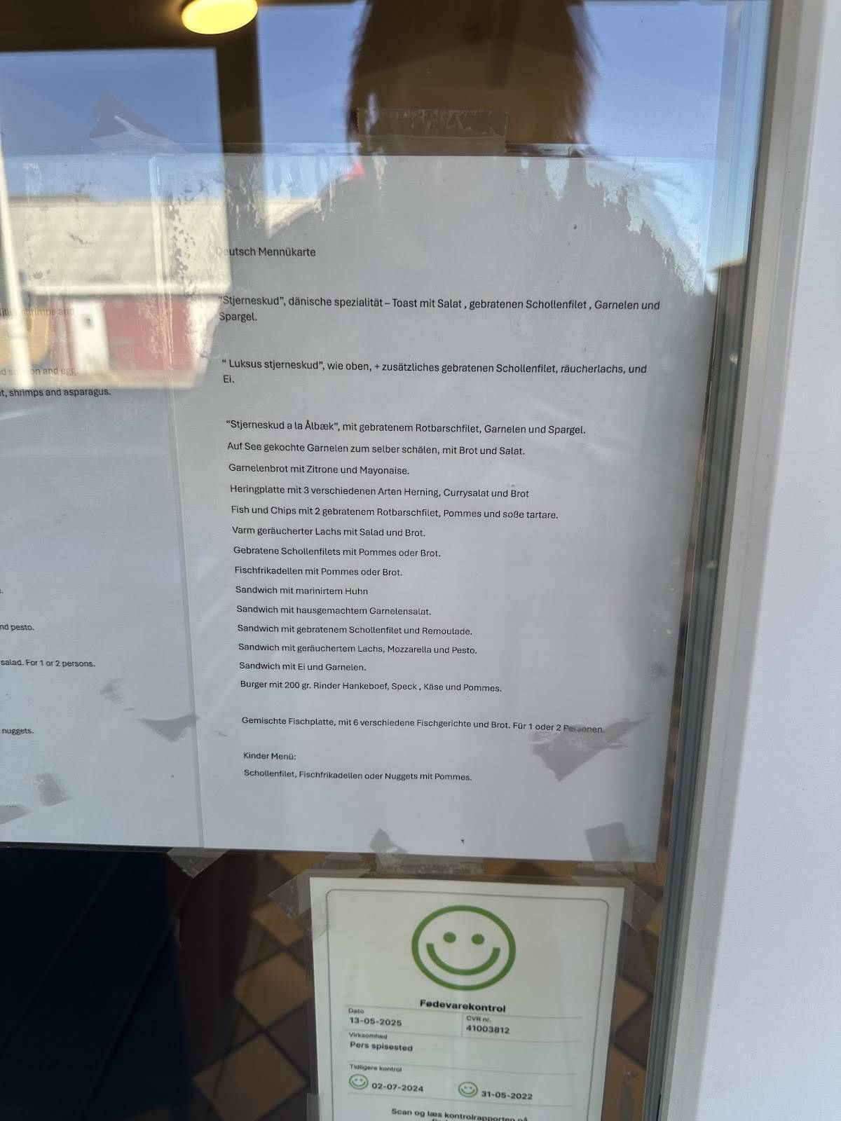Pers spisested Ålbæk меню