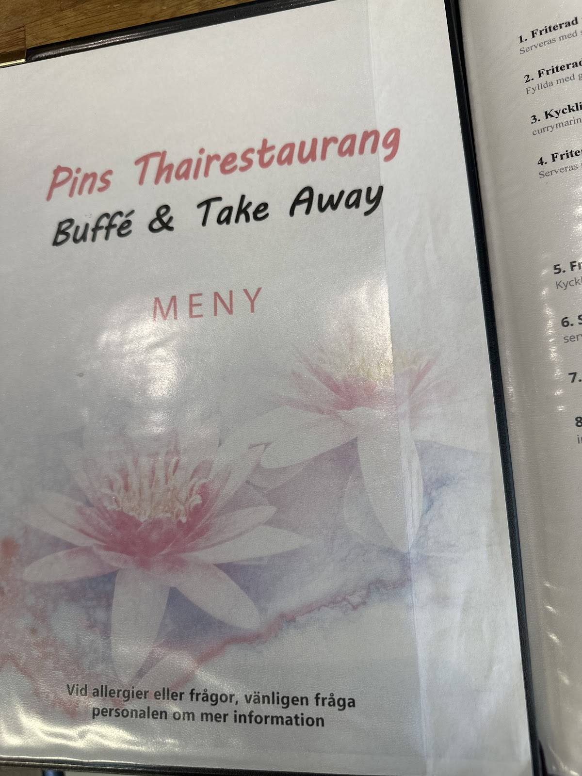 Pins Thairestaurang меню