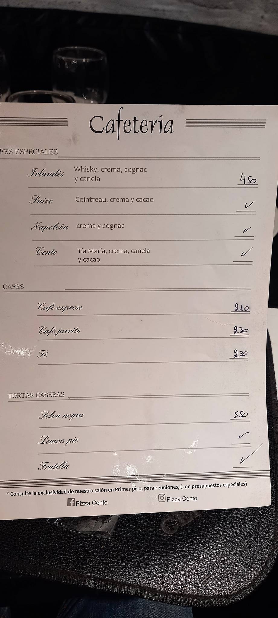 Pizza Cento меню