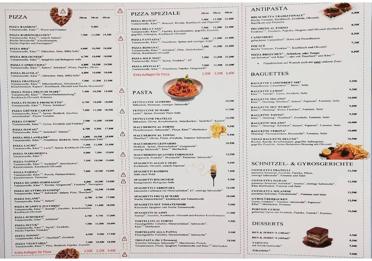 Pizza Fratelli меню