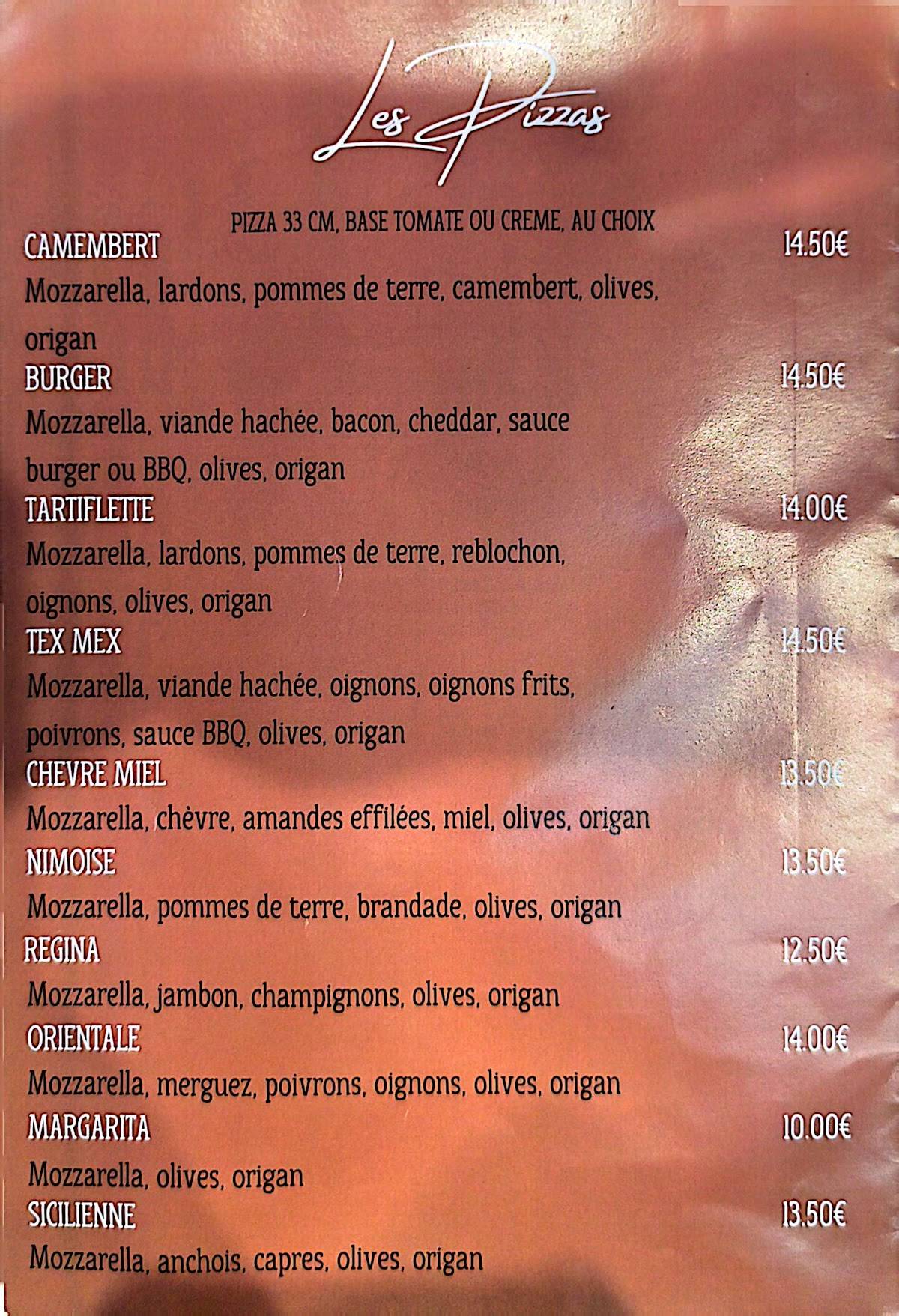 Pizza VIA DOMITIA меню