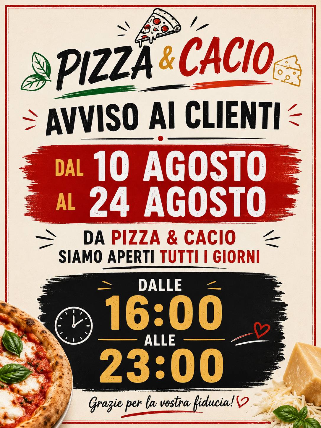 Pizza & Cacio меню