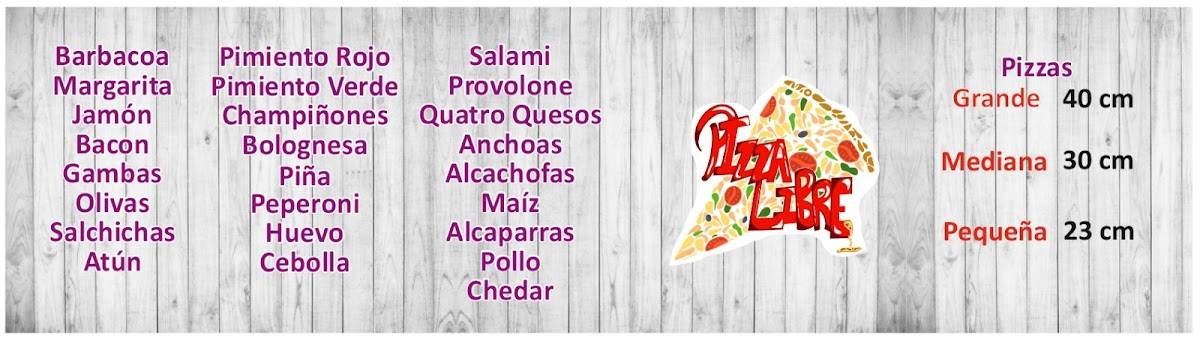 Pizzalibre меню