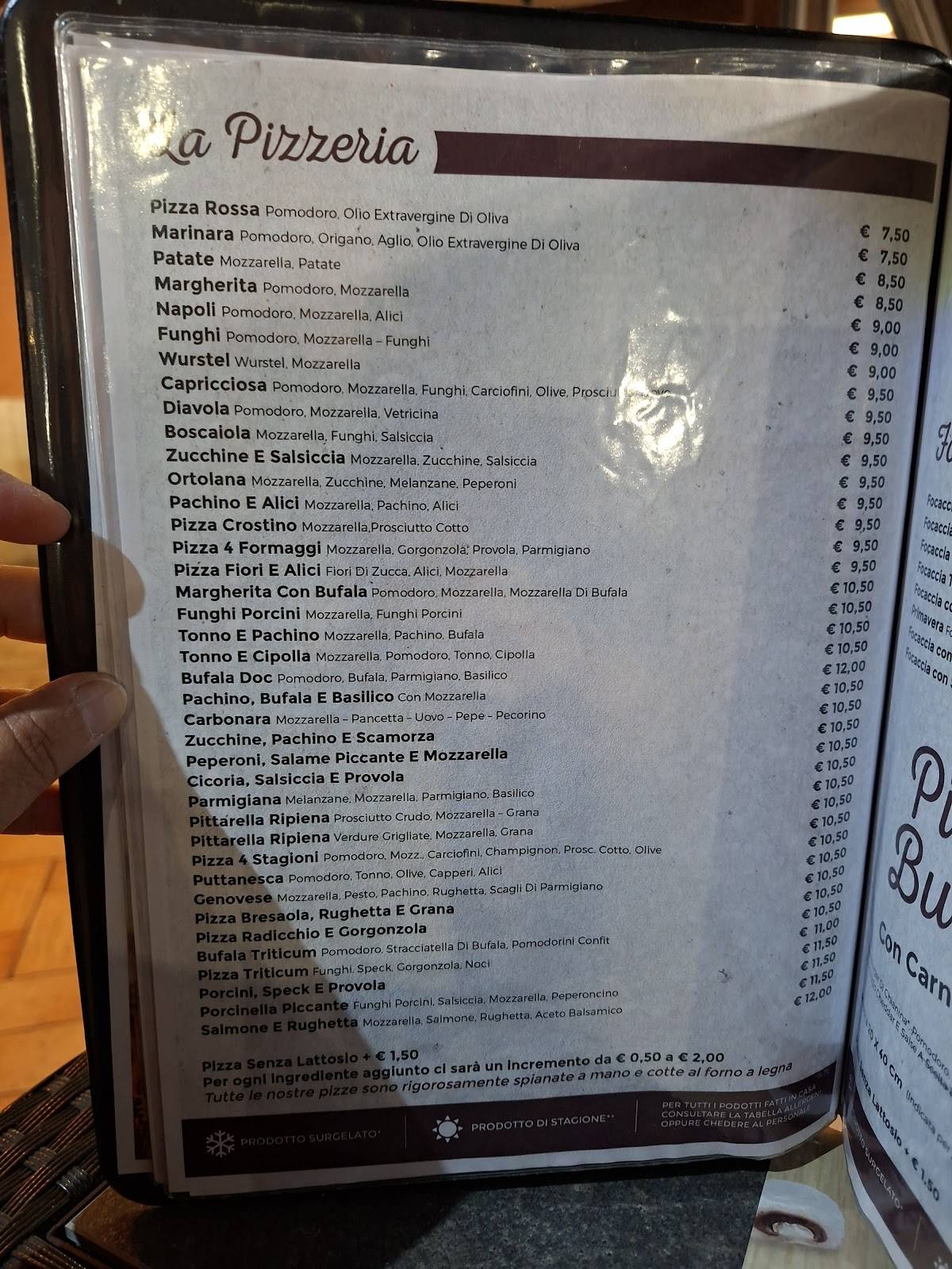 Pizzeria Bisteccheria Triticum меню