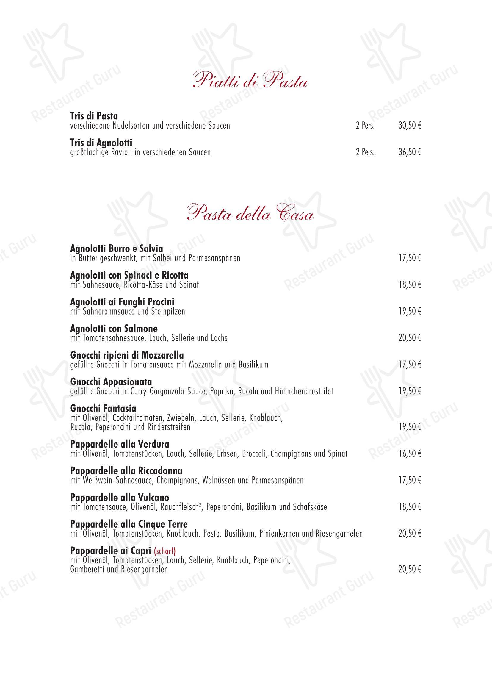 Меню пиццерии Pizzeria Da Massimo в Трире