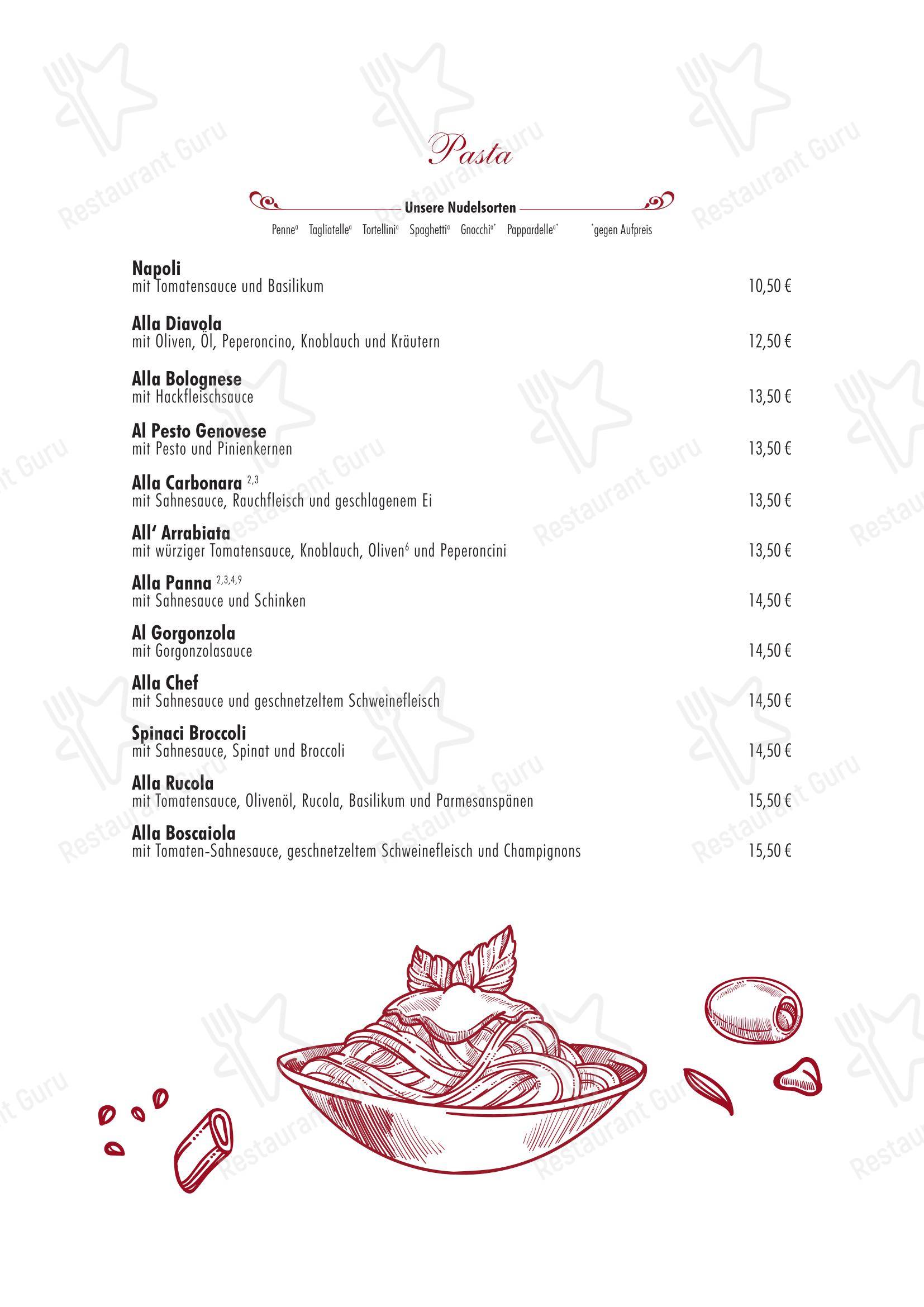 Pizzeria Da Massimo в Трире - Меню