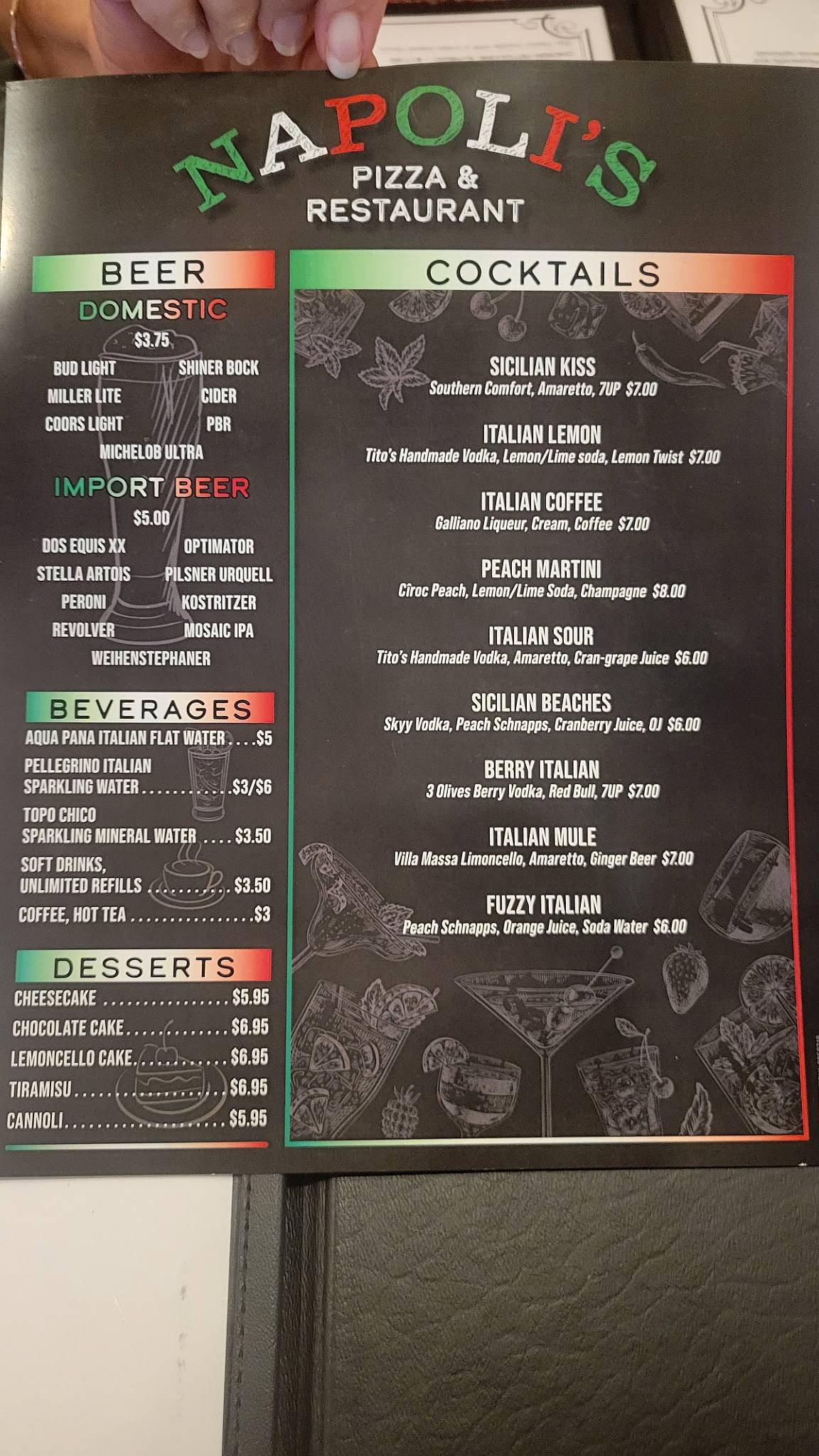 Napoli's Restaurant Allen, Texas меню