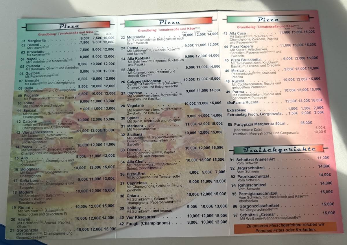 Pizzeria Rimini меню