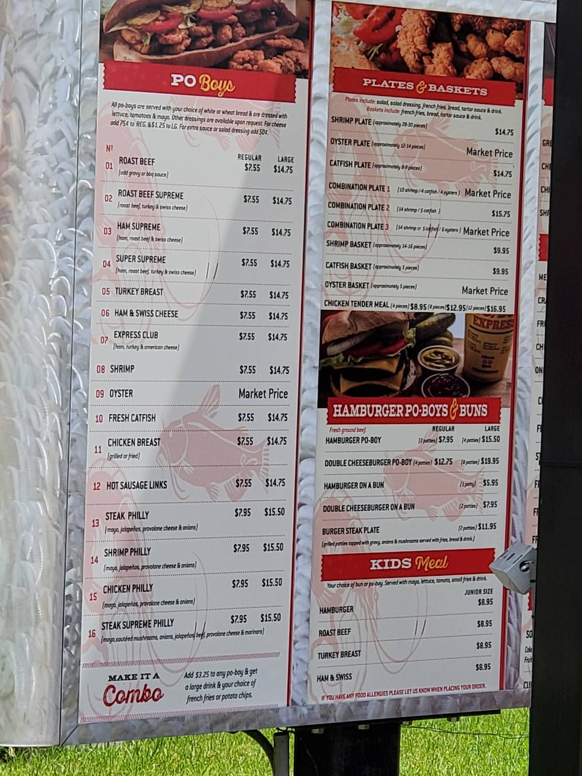 Po-Boy Express меню