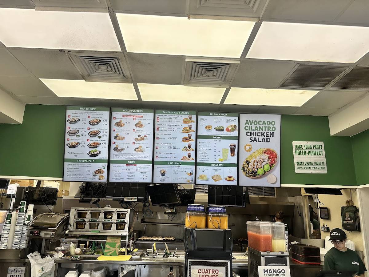 Pollo Tropical меню