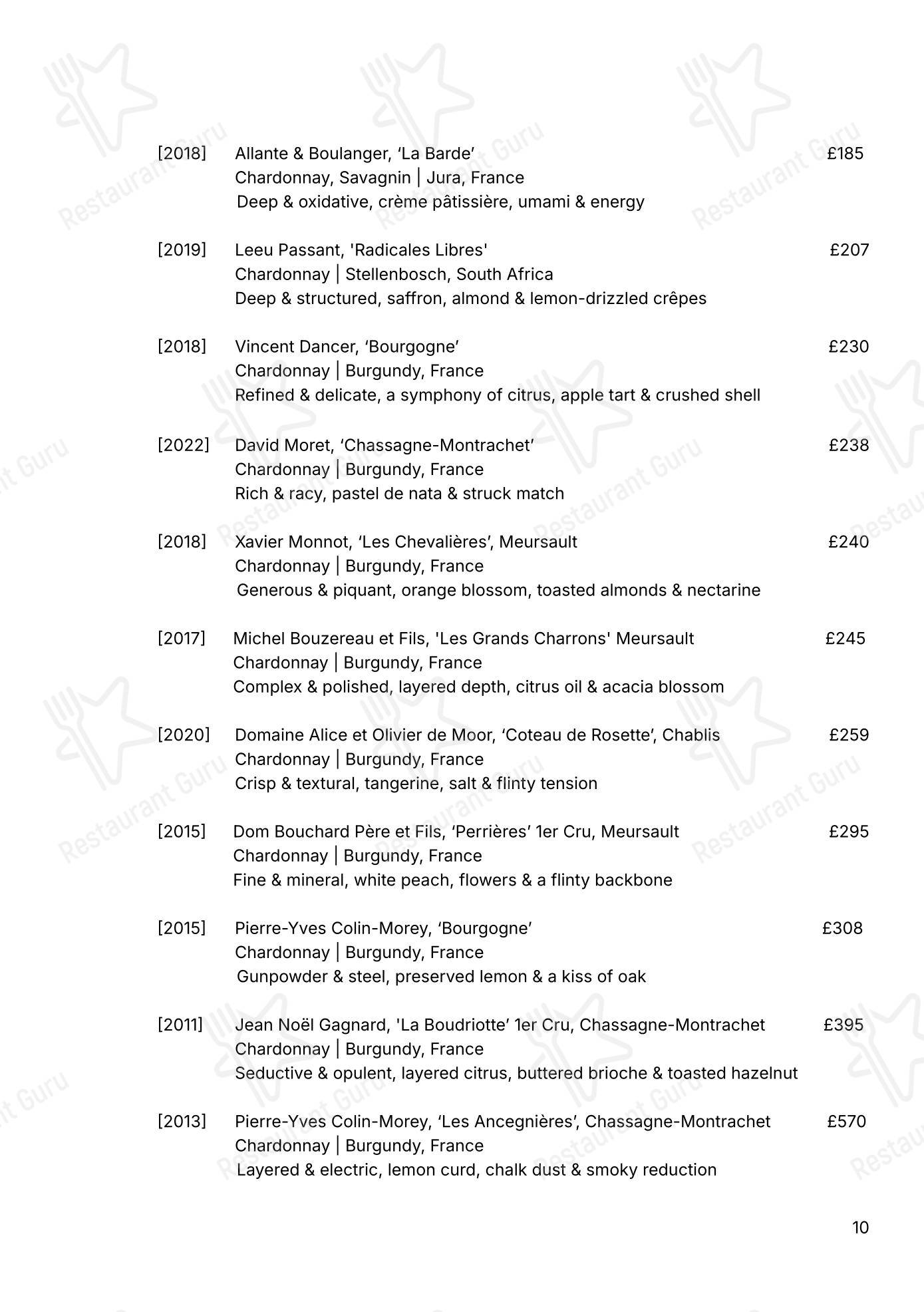 Takeaway Menu ресторана Portland в Лондоне