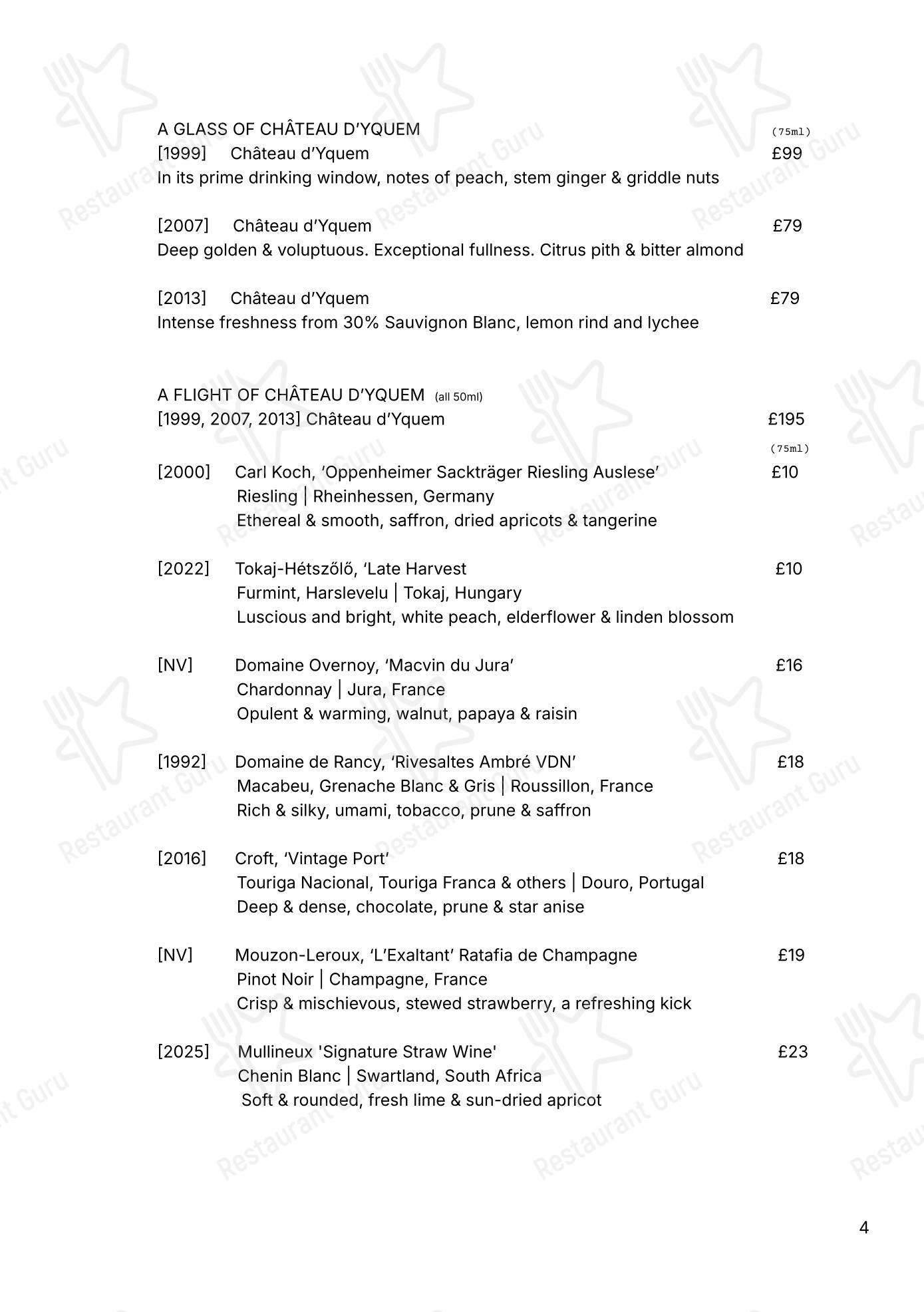 Меню ресторана Portland - Takeaway Menu