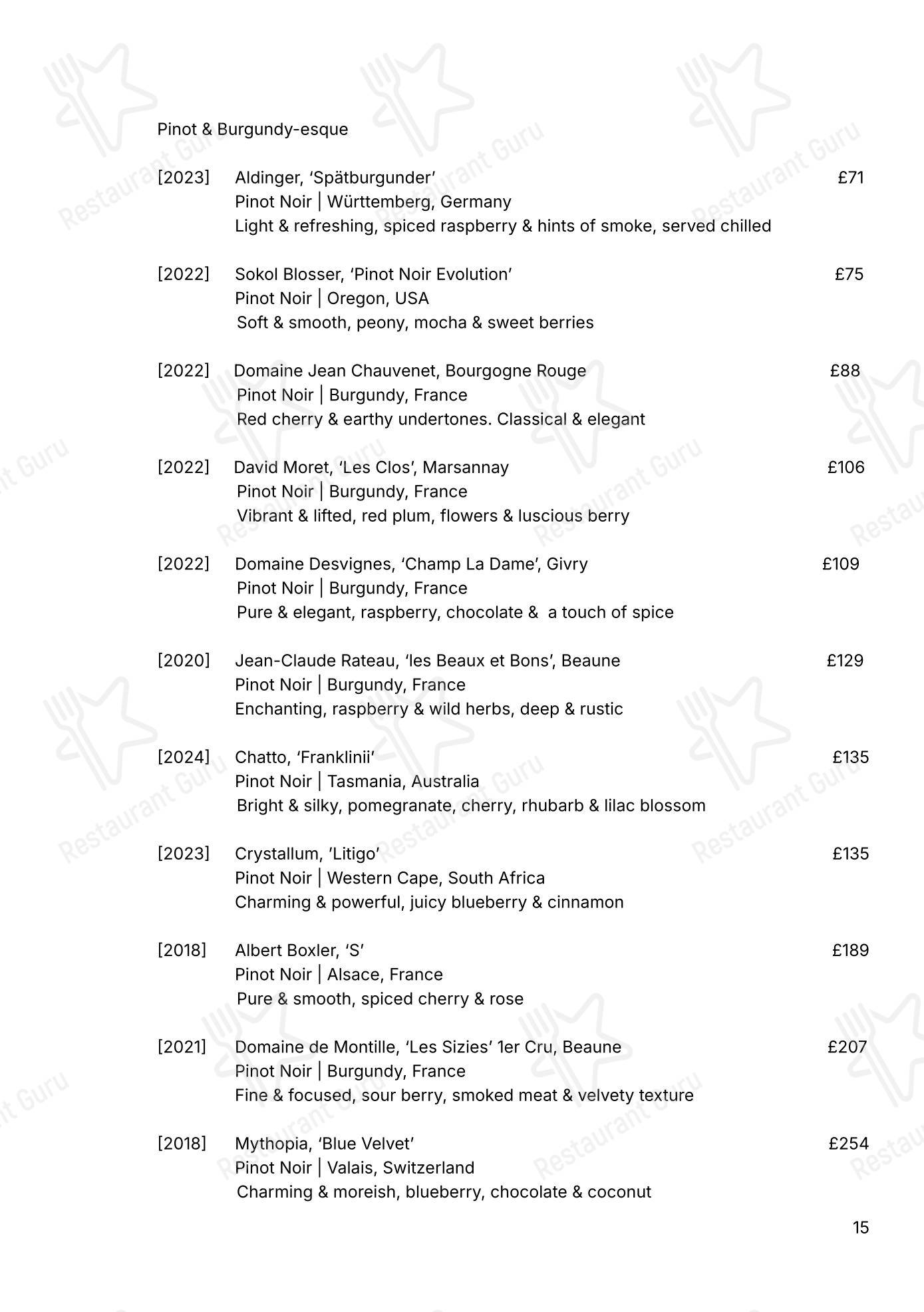 Меню ресторана Portland - Takeaway Menu